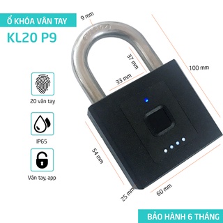 Khoá cửa vân tay chống nước mở bằng vân tay và app điện thoại KL20