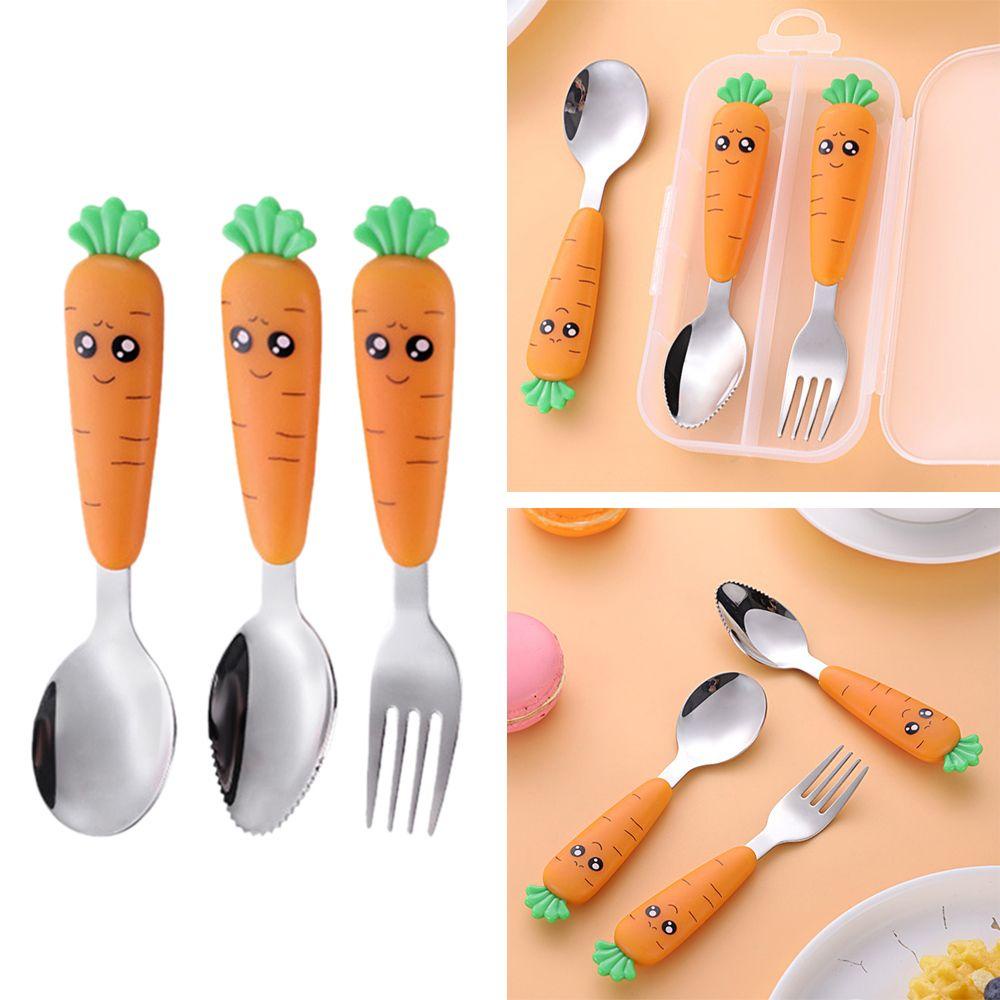 Bộ Dụng Cụ Ăn Uống Bằng Thép Không Gỉ Dành Cho Trẻ Em