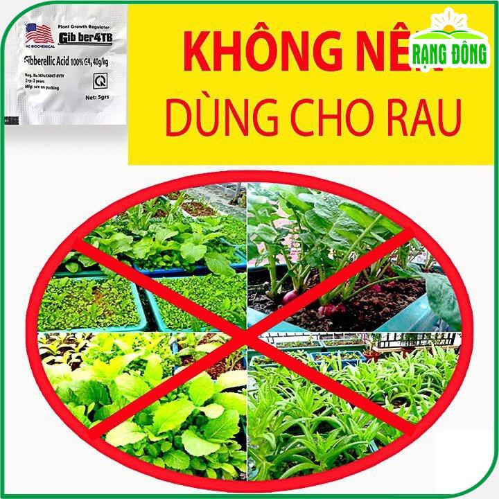 Phân Bón Lá Gibber 4TB GA3 - Gibberellic Acid 100% (dạng viên sủi 5gram) – KHÔNG DÙNG CHO RAU - Hạt giống Rạng Đông