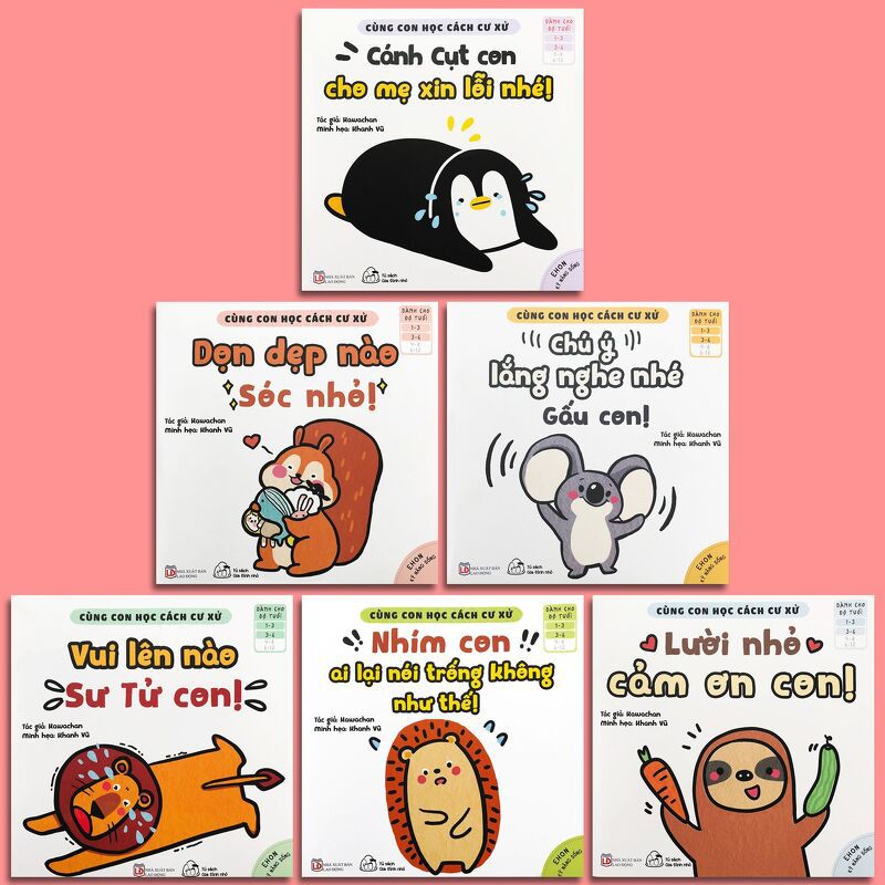 Sách - Ehon Kỹ Năng Sống - Cùng Con Học Cách Cư Xử (1-6 tuổi) - Bộ 6 quyển