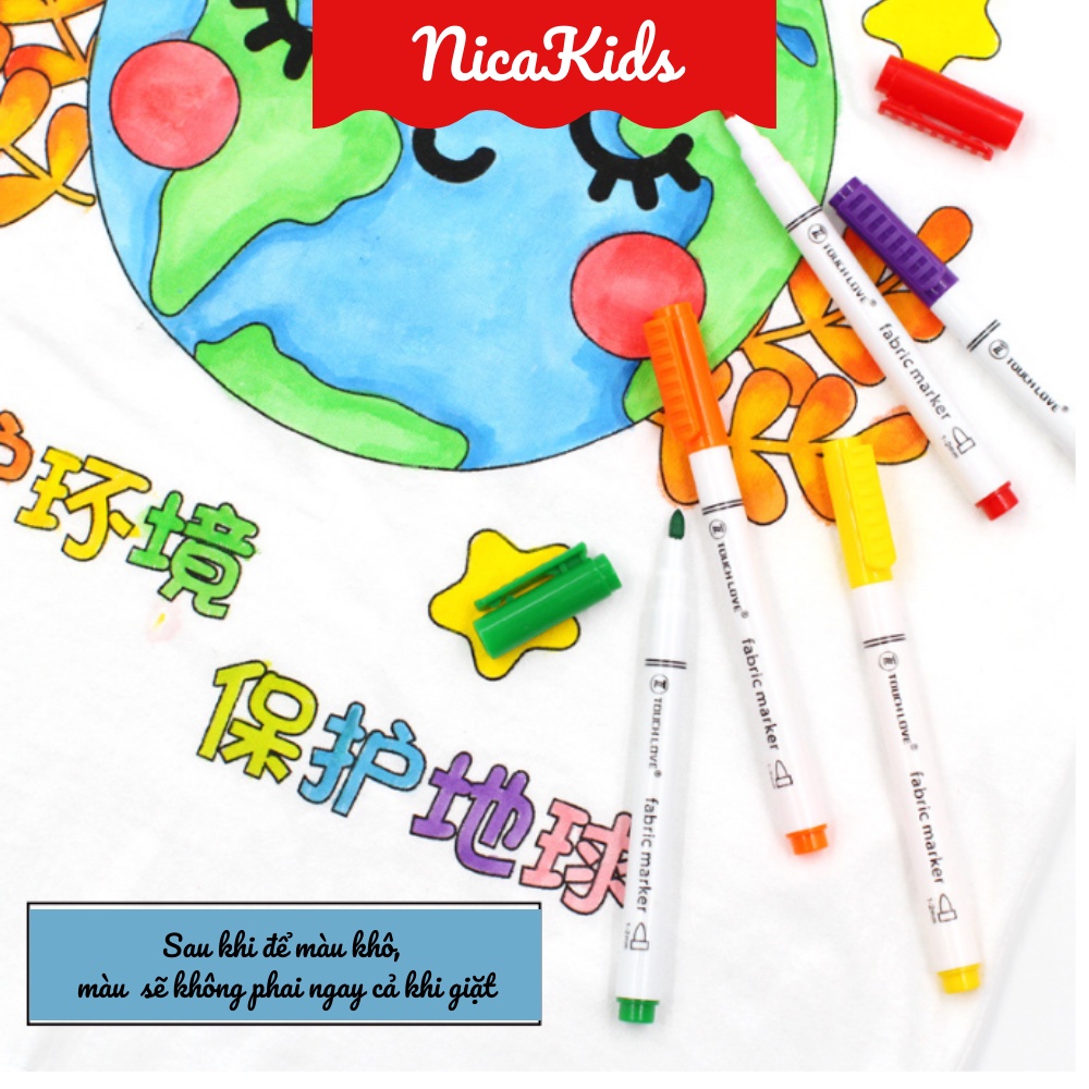 Set 8 bút dạ màu vẽ được trên vải và mọi chất liệu