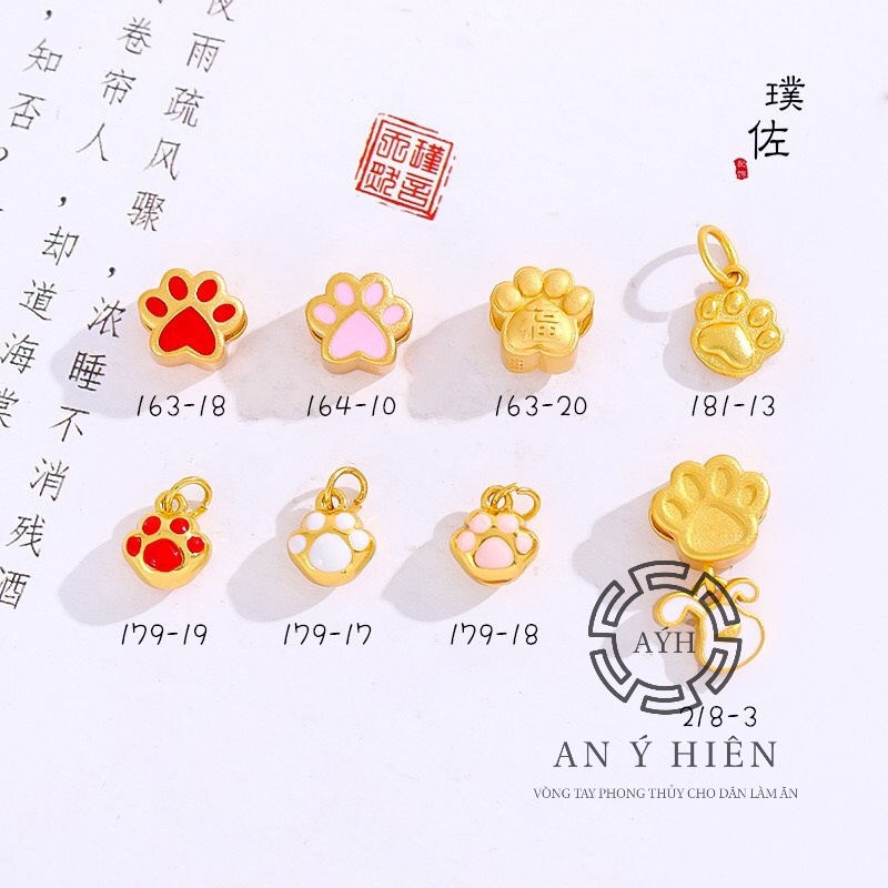 Charm Bàn chân cún Hồng #C500 ( An Ý Hiên)