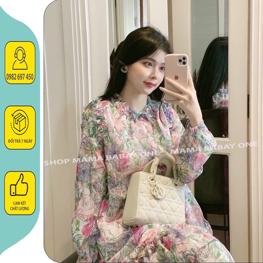 VÁY BẦU CÔNG SỞ - ĐẦM BẦU THIẾT KẾ DÁNG SUÔNG, DÀI TAY, ĐẸP ĐIỆU, VẢI VOAN 2 LỚP CAO CẤP.