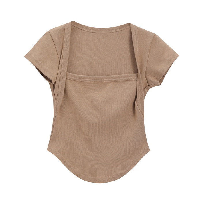 Áo Thun NgắN Tay Cổ Vuông MàU TrắNg JL-TX-405