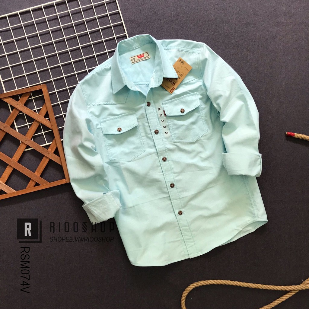 Áo sơ mi nam tay dài hai túi ngực thủy thủ cao cấp RSM074 | BigBuy360 - bigbuy360.vn