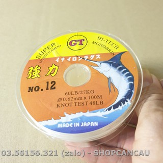 Cước Câu Cá Kiếm GT 100m Hàng Nhật Nội Địa Số 12 100
