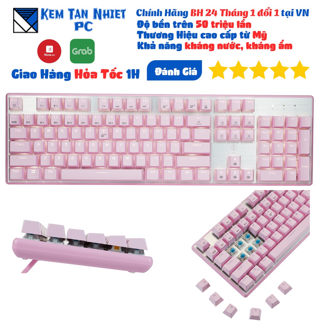 [Mã ELTECHZONE giảm 6% đơn 500K] BÀN PHÍM CƠ BJX KM9 Full Size (Pink Version) - Chính Hãng