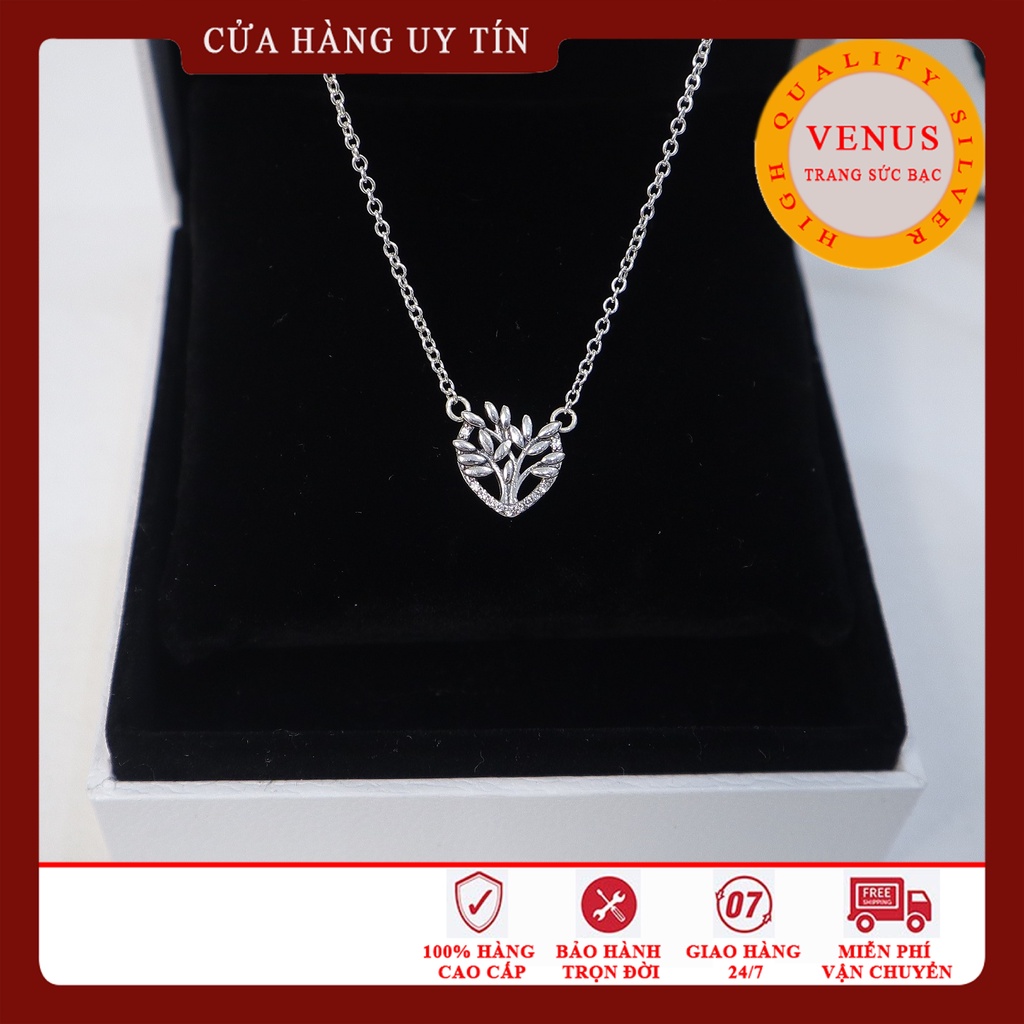 Dây chuyền mặt tim cây gia đình- Hàng cao cấp- Trang sức bạc Venus
