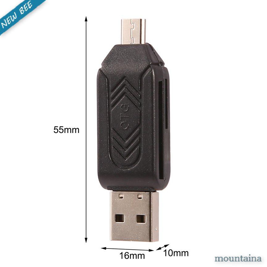 Đầu Đọc Thẻ Nhớ Micro Usb Otg Tf T-Flash Bằng Abs Màu Đen Cho Điện Thoại / Pc