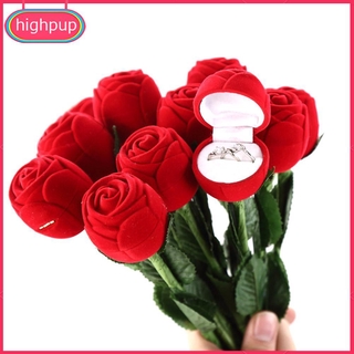 Hộp nhẫn hoa hồng đính đá sang trọng