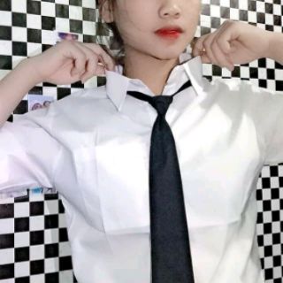 SALE 💯  ÁO SƠ MI BASIC TRẮNG KÈM CÀ VẠT 💯 .có from to