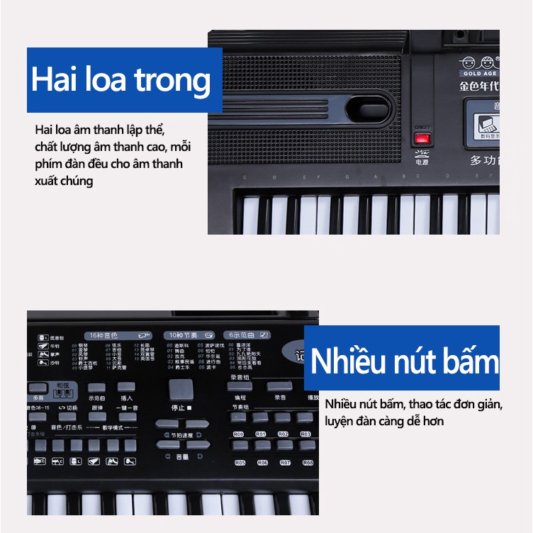 MUSTS6104 Đàn organ điện tử 61 phím trẻ em đa chức năng đồ chơi organ điện tử cho trẻ em mới bắt đầu học đàn