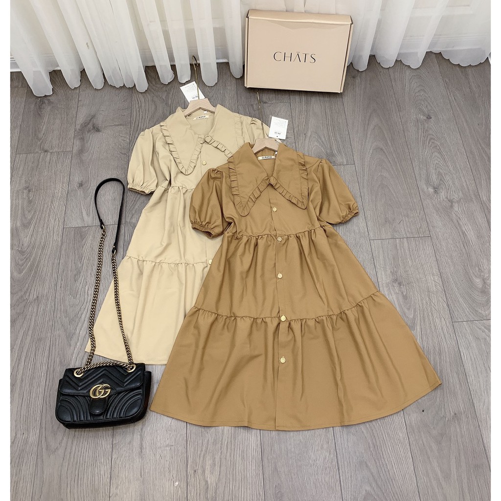 Váy Babydoll Freesize Cổ Sơ Mi Đáng Yêu [FREESHP] 🌸Chất Đũi Nhẹ QCCC Siêu Mềm Đẹp May Xoè Chuẩn Mẫu Nét Căng Nency House