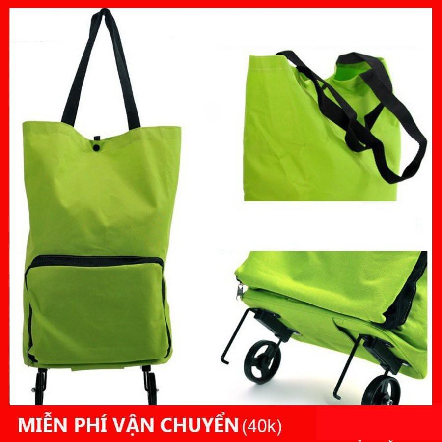Xe kéo đi chợ dạng túi dài có bánh xe với thiết kế tiện lợi, giỏ chứa đồ rộng rãi dễ dàng di chuyển