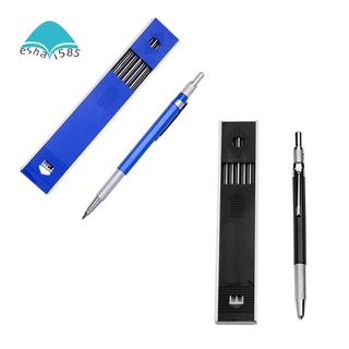 2 Set 2.0mm Mechanical Lead Pencil for Draft Drawing Carpenter Crafting Art Sketching with 24 Pcs Refill, Blue & Black