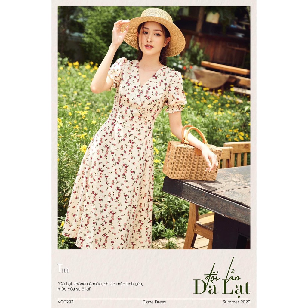 VÁY XÒE HOA VINTAGE THANH LỊCH DK63