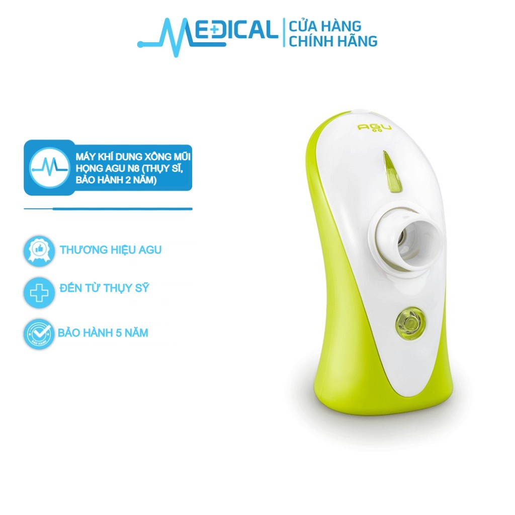 Máy xông mũi họng cầm tay tiện lợi AGU N8 xông khí dung hiệu quả cho em bé - MEDICAL