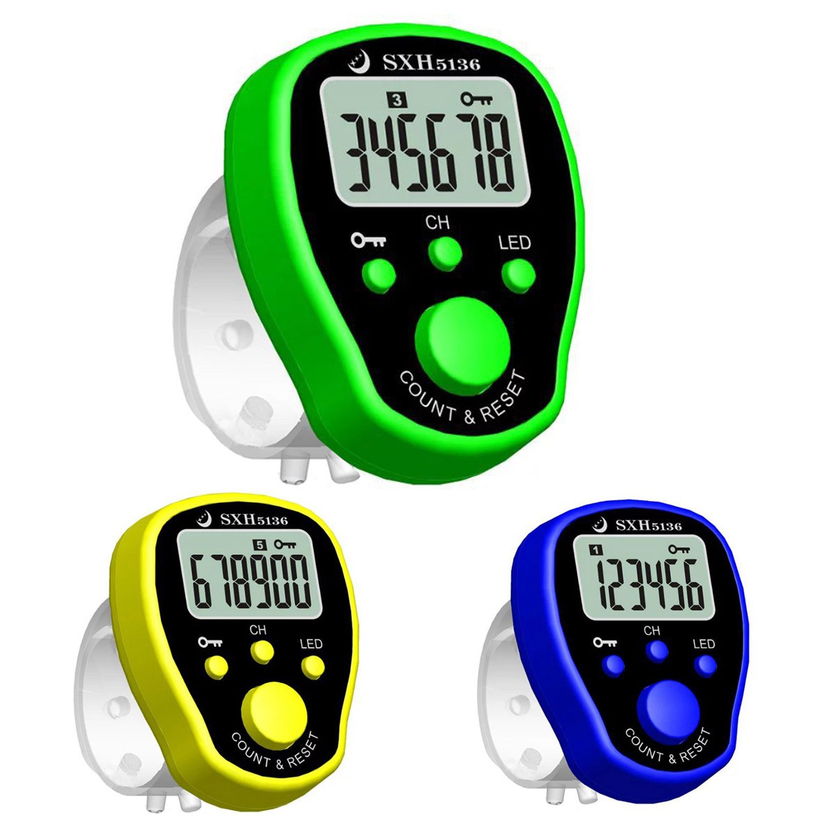 Máy Đếm Điện Tử Đeo Ngón Tay Màu Vàng Tiện Dụng