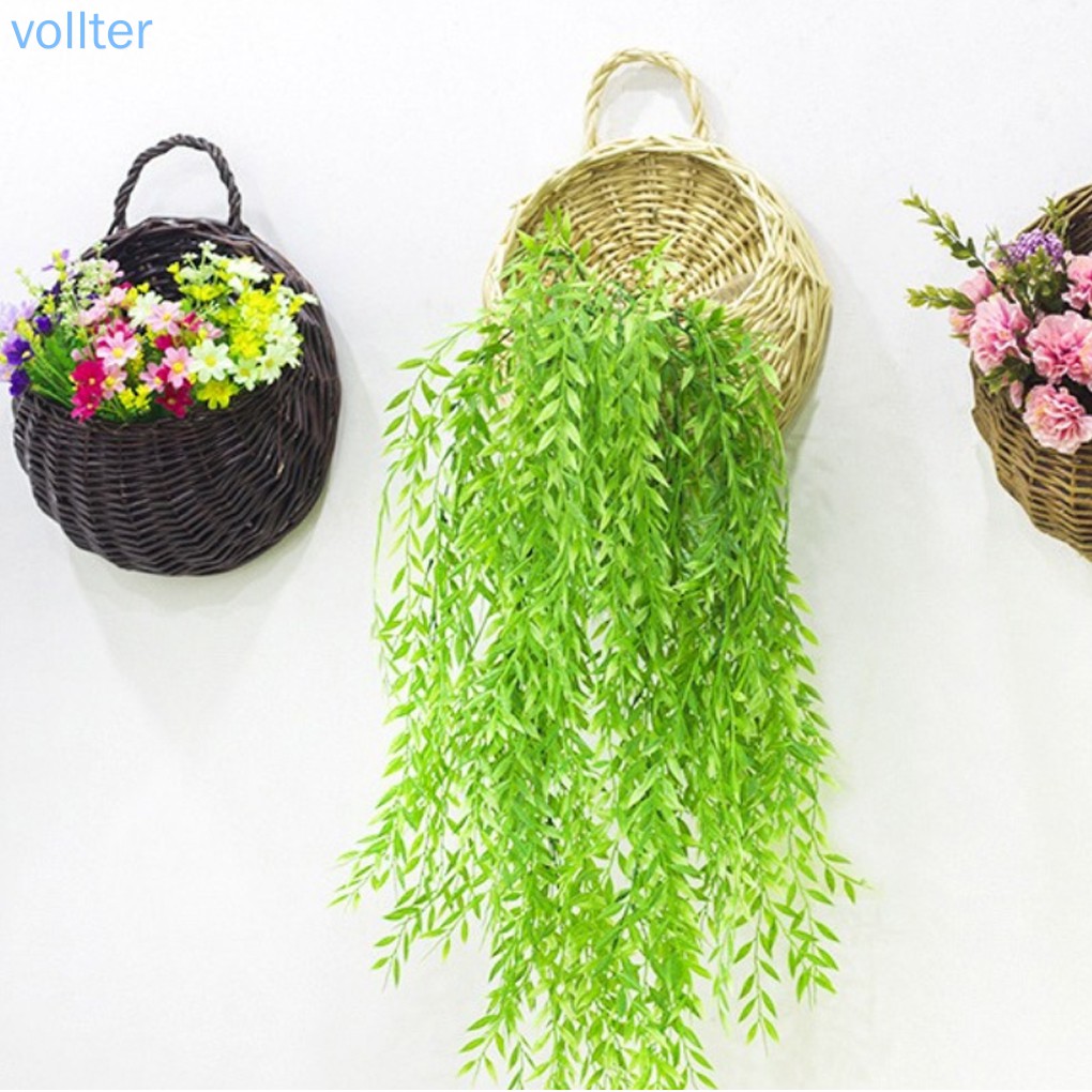 Giỏ rơm sợi mây cắm hoa trang trí vườn/nội thất