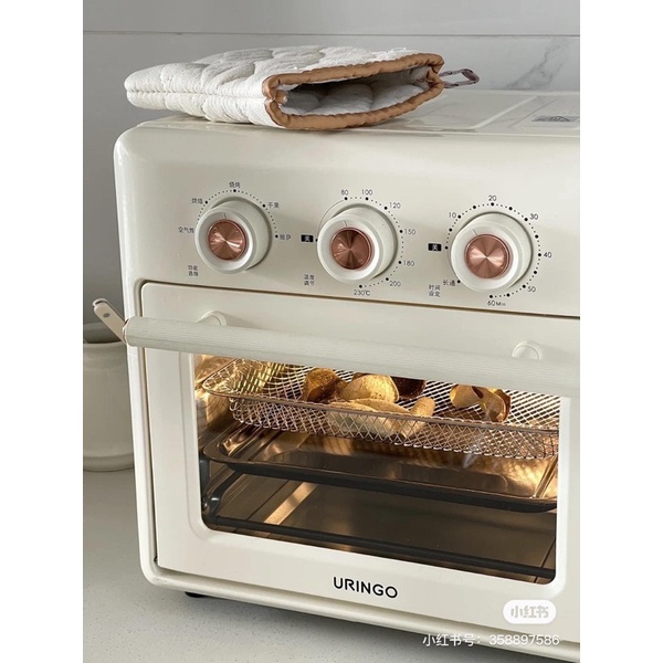 NỒI CHIÊN KO DẦU KIÊM LÒ NƯỚNG 2IN1 URINGO