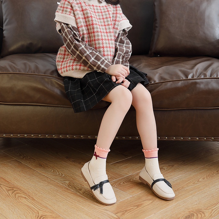 Set 5 Đôi Vớ Cotton Phối Nơ Xinh Xắn Dành Cho Bé Gái