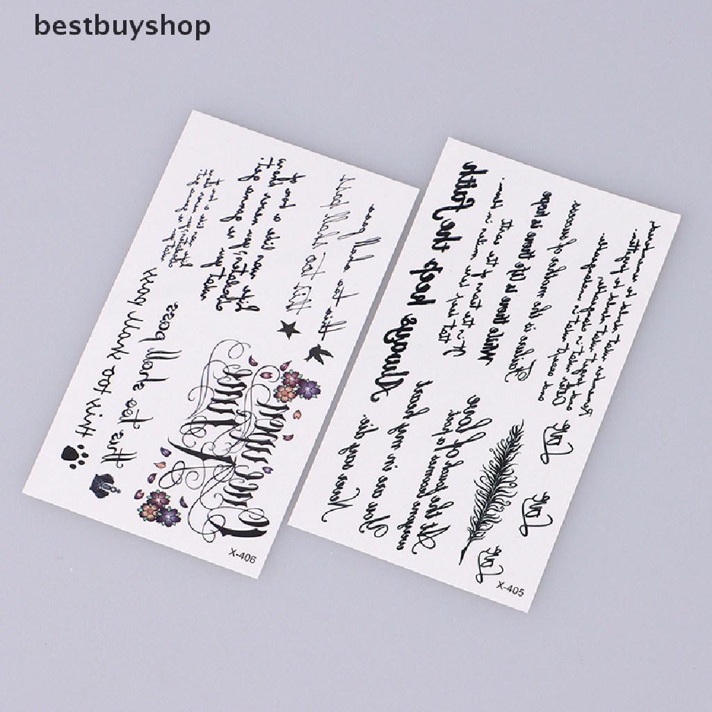 Miếng dán hình xăm dán tạm thời chống nước hình chữ tiếng anh cho nam và nữ