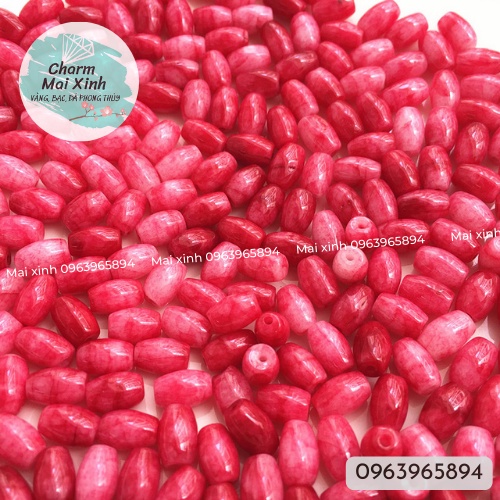 Lu Thống Đá Phong Thủy Trơn Nhiều Màu - phụ kiện vòng tay nam nữ tự nhiên tự làm handmade