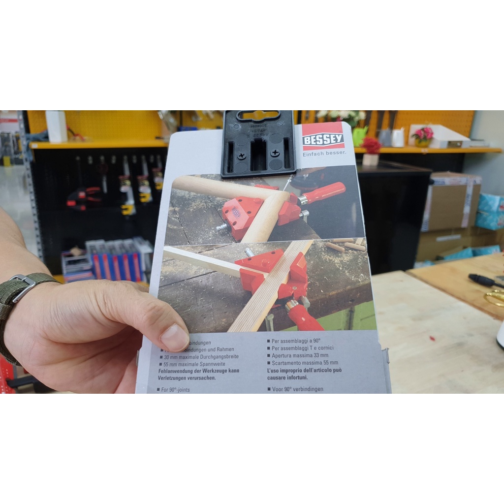 Kẹp góc vuông 2x55mm độ sâu ngàm cặp 30mm. BESSEY WS3. Sản xuất tại Đức