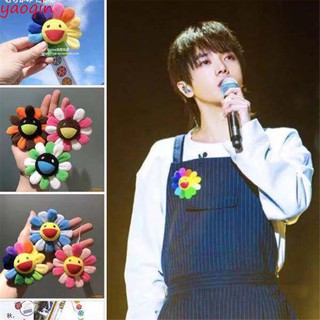 9cm Rainbow Flower Brooch Pin Cute Soft Sun Flower Brooch Smile Badge Decor