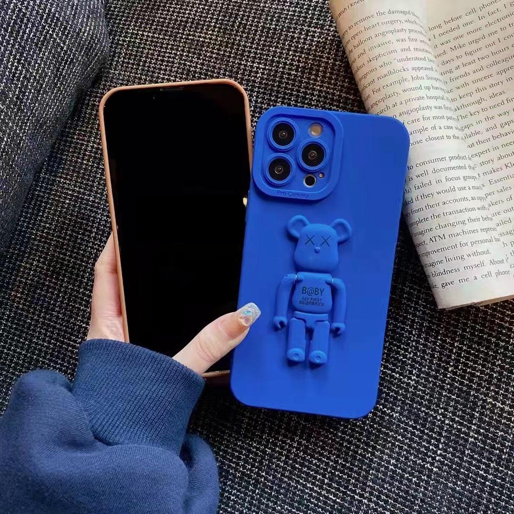 Ốp lưng viền vuông procam đính gấu bearbrick