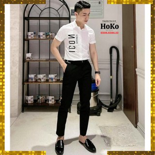 Áo sơ mi cộc tay nam, Sơ mi công sở nam kiểu dáng hàn quốc chất lụa chống nhăn