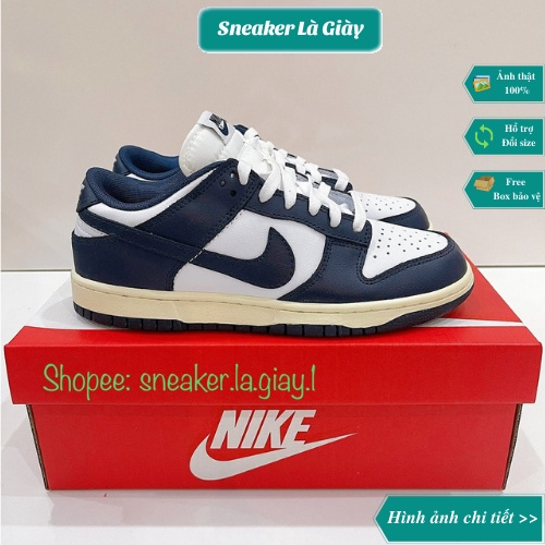 Giày sneaker SB Dunk Low Vintage Navy Blue ( SB Low Blue Nay ) Bản đẹp - Fullbox kèm quà tặng