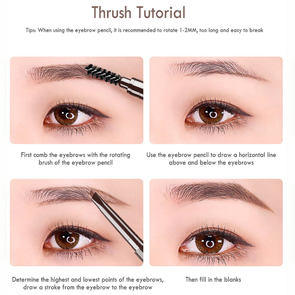 Chì kẻ mày chống thấm nước hai đầu BEAUTY GLAZED Màu sắc tự nhiên lâu trôi Có 5 màu, dễ phối màu
