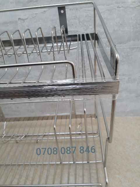 Kệ chén inox 304 (đủ size) đa năng treo tường 2 tầng-KC04