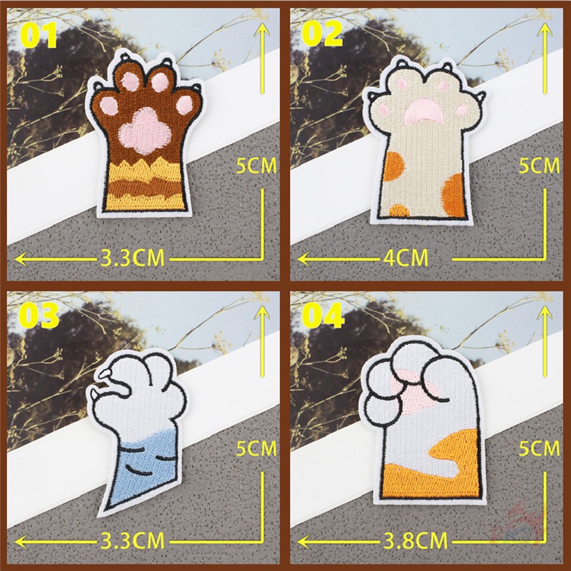 ♥ Sticker Ủi Hình Bàn Chân Đáng Yêu ♥ 1 Sticker Ủi Thêu Hình Chó Mèo