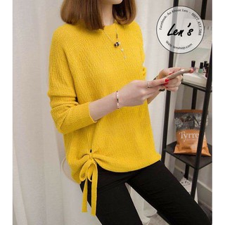 ÁO LEN CỘT NƠ EO