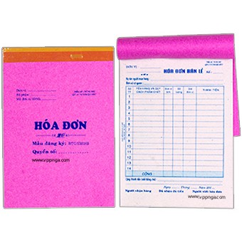 Phiếu hóa đơn, lớn mỏng (10 cuốn/ lốc) = 43 tờ/ cuốn