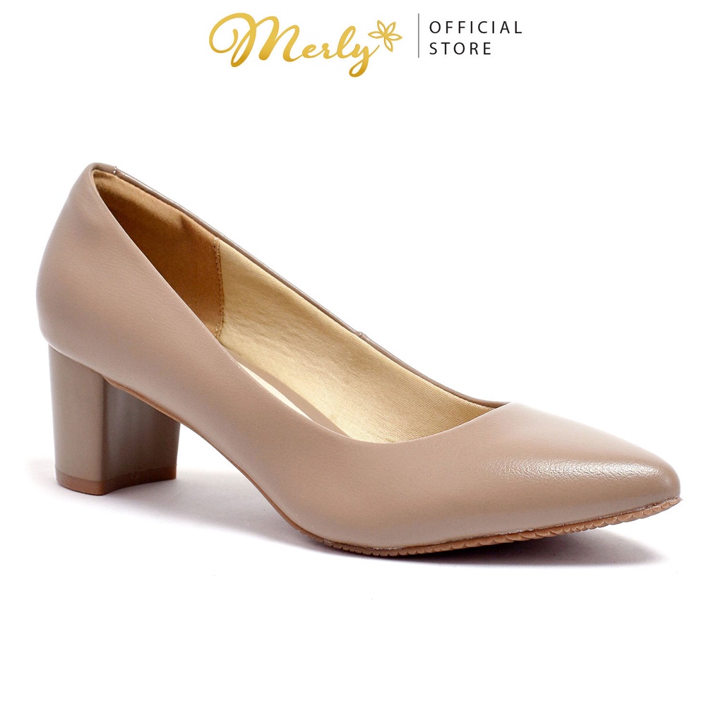 Giày cao gót gót vuông Microfiber Merly 1270