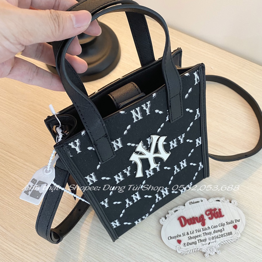 Túi đeo chéo NY monogram form đứng size trung 17cm Nam/ Nữ