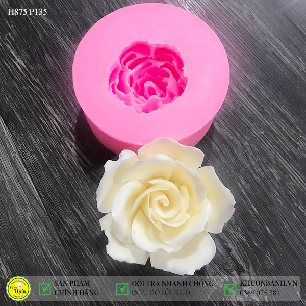 Khuôn silicon hoa hồng nở 9cm mã HH875
