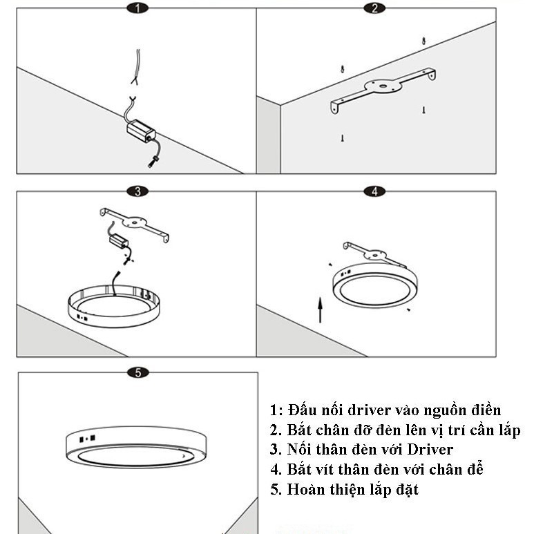 Đèn led ốp trần 6w siêu sáng [ Ốp Nổi ]