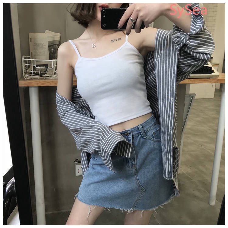 Áo Tank Top Màu Đen Thời Trang Mùa Hè Cho Phái Nữ