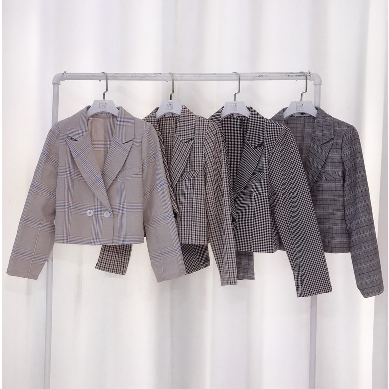 Áo khoác blazer crop caro TK - AKTK032 | BigBuy360 - bigbuy360.vn
