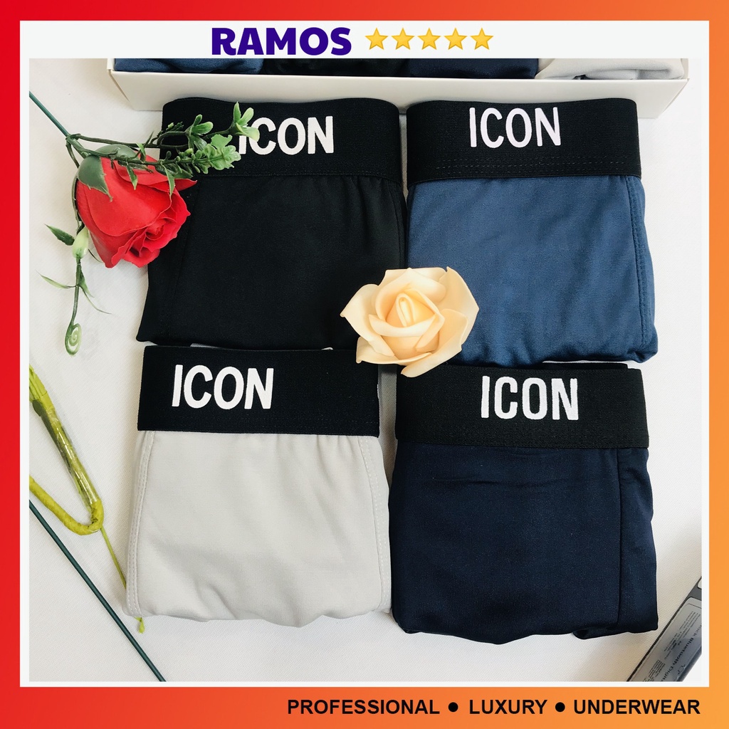 Quần lót nam boxer ICON DENIM thun lạnh - sịp đùi nam cotton co giãn 4 chiều cao cấp | Ramos Store