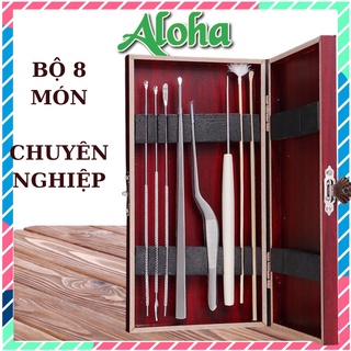 Bộ lấy ráy tai chuyên nghiệp đa năng 8 món bộ ngoái tai chuyên dụng salon