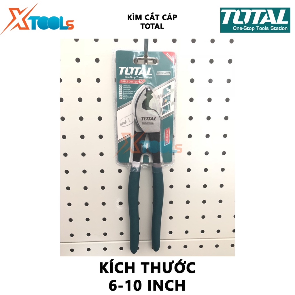 Kìm cắt cáp TOTAL | Kềm cắt cáp điện Chiều dài: 6&quot;-10&quot; (150mm-250mm) dùng để cắt dây điện, dây cáp đồng hoặc cáp có v