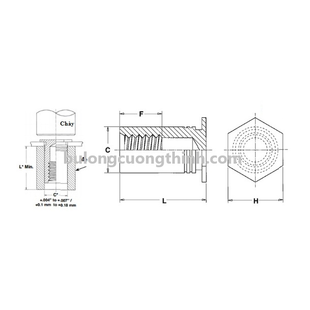 Gói 50 cái Tán trụ ren trong/ BSO/ Tán ép M3 M4 M5 M6 dài 6/ 8/ 10/ 12/ 16/ 20mm. Chất liệu: Thép mạ kẽm