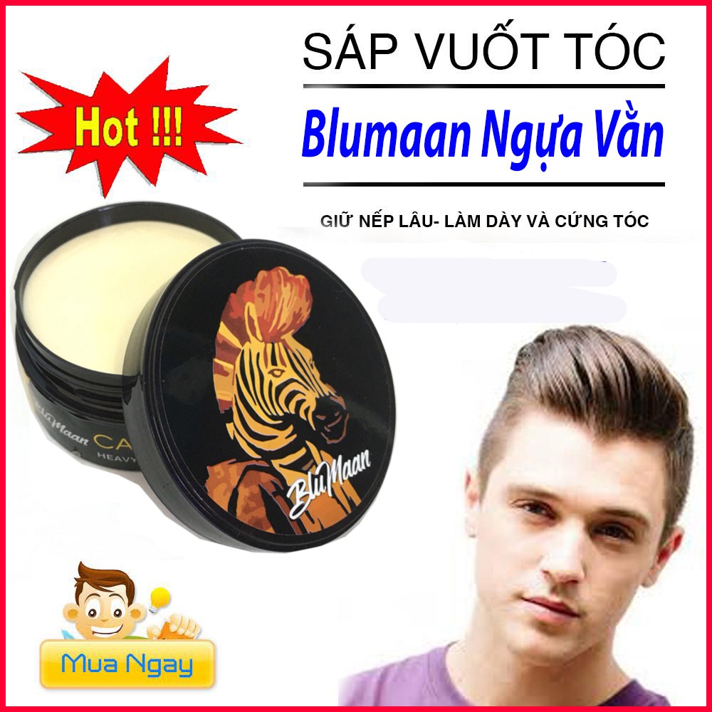 Gôm xịt tóc nam suavecito 420ml kèm sáp vuốt tóc blumaan ngựa vằn tặng lược tròn