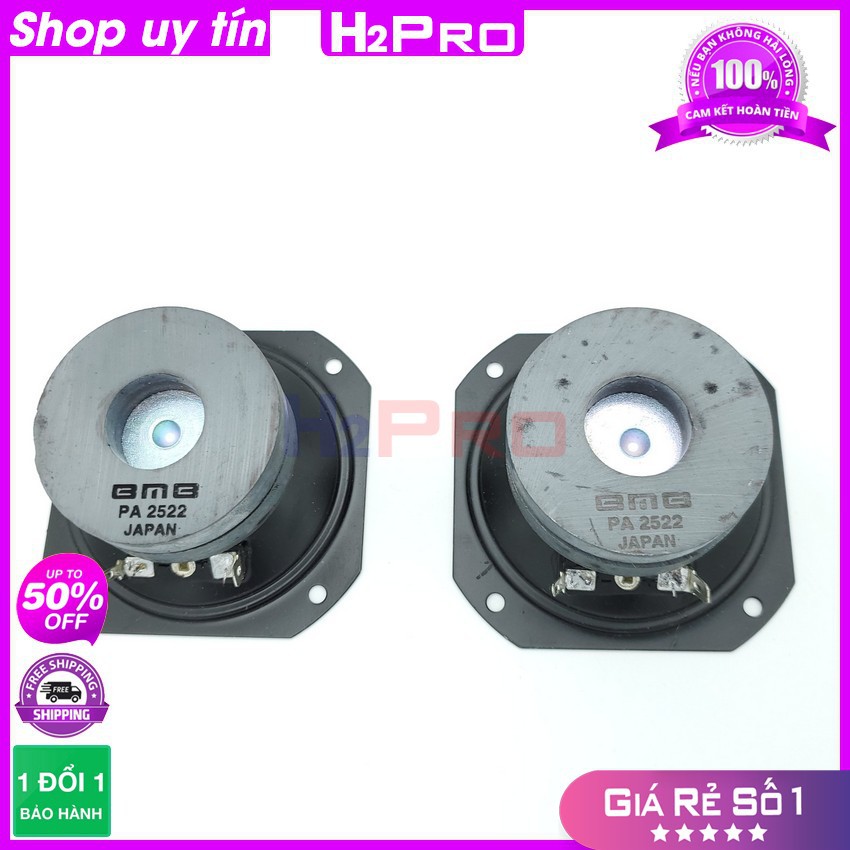 Đôi Loa Treble Bmb, 2 Loa Treble Giấy Bmb PA2522 Japan Vuông 83x83mm, 60W-8 Ôm-Từ Kép-Coil 1.4 (Tặng Cặp Tụ)-H2Pro Audio