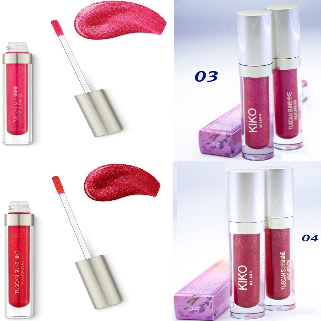 Son kem bóng nhũ ngọc trai 3D Kiko - Tuscan Sunshine Holo Lipgloss - Italia